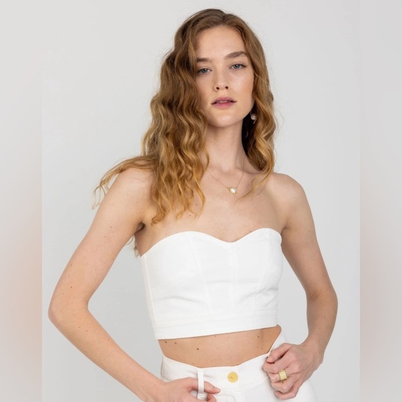 NWT Forte Forte- Cotton Canvas Couture Bustier in Color Agave (Tan). Size US 4 - Picture 2 of 11